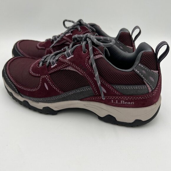 LL Bean Women's Trail Model 4 Hiking Shoes Maroon gray woman's size 9.5 - Picture 4 of 13